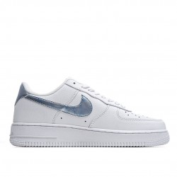 Nike Air Force 1 07 Low Trainers in White Blue 314219-131 Unisex Casual Shoes