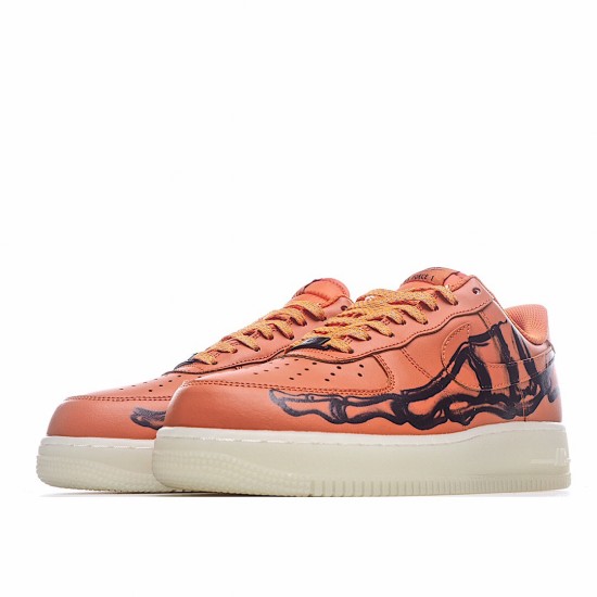 Nike Air Force 1 07 Skeleton QS Orange Running Shoes CU8067 800 AF1 Unisex 