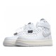Nike Air Force 1 High White Silver Premium Toll Free CU1414-100 Unisex Casual Shoes