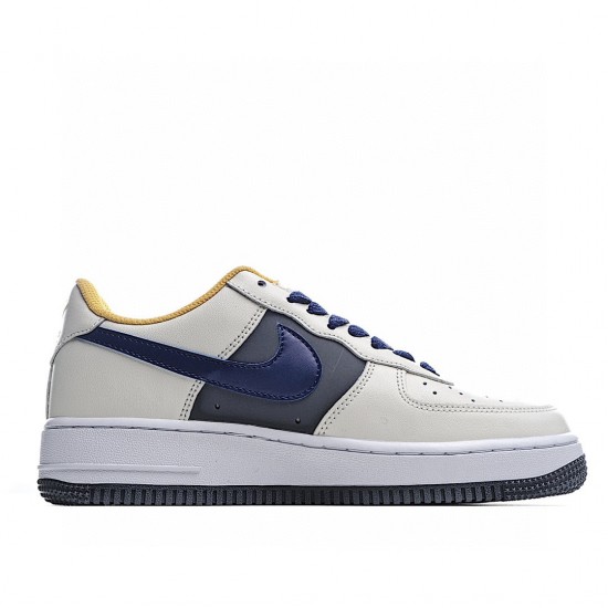 Nike Air Force 1 Low 07 Blue Grey Yellow CK7214-101 Mens Casual Shoes