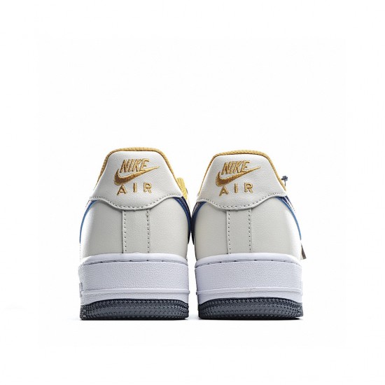 Nike Air Force 1 Low 07 Blue Grey Yellow CK7214-101 Mens Casual Shoes