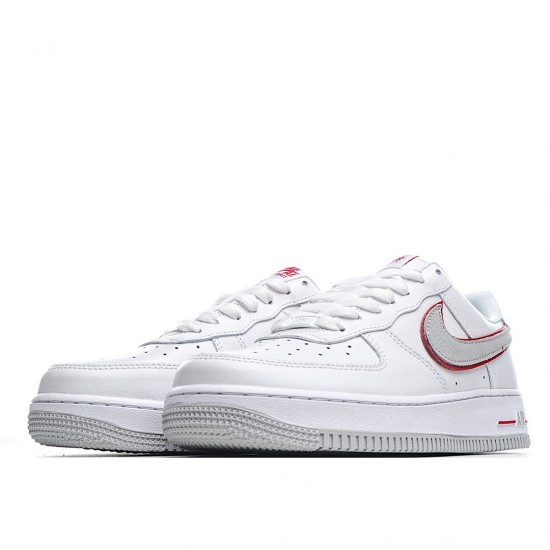 Nike Air Force 1 Low Grey Red White CJ1681-101 Unisex Casual Shoes