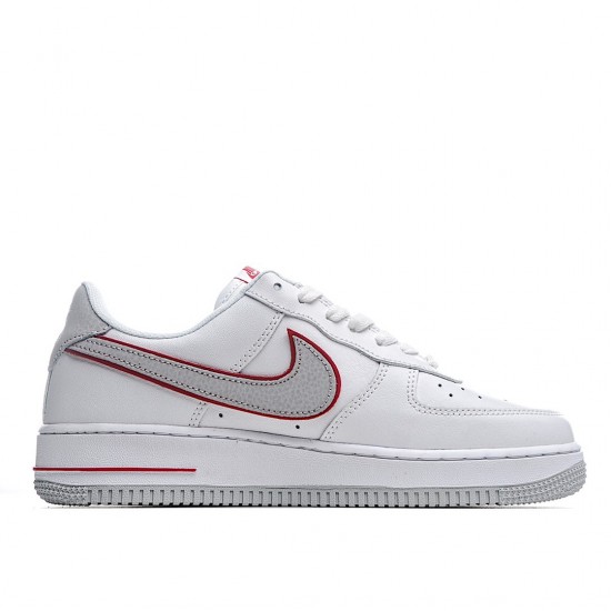 Nike Air Force 1 Low Grey Red White CJ1681-101 Unisex Casual Shoes