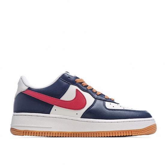 Nike Air Force 1 Low Red Beige Deep Blue AQ4134-402 Mens Casual Shoes