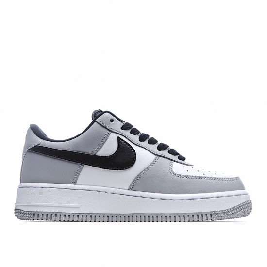 Nike Air Force 1 Low Unisex 554724 091 White Gray Black Running Shoes 