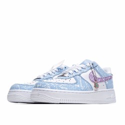 Nike Air Force 1 Low White Blue CZ6928-100 Womens Casual Shoes