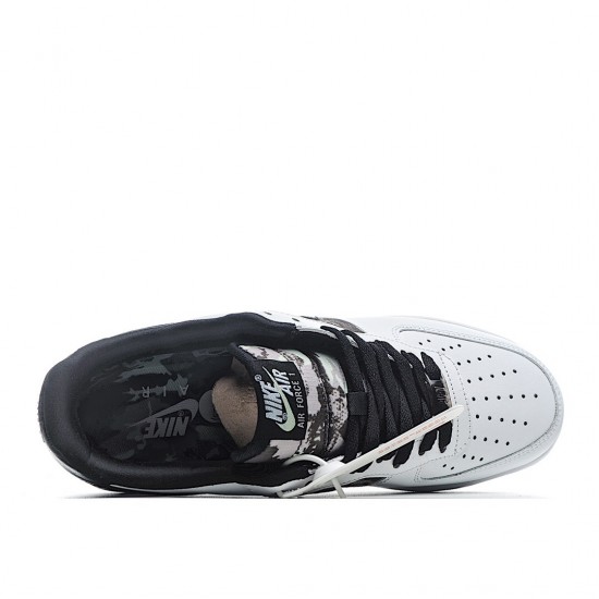 Nike Air Force 1 Low White Ripstop Camo Black Gum AZ7891-100 Unisex Casual Shoes