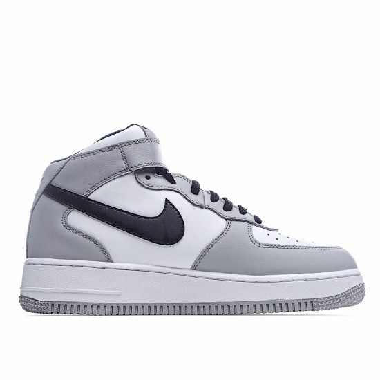 Nike Air Force 1 Mid Gray Black White 554724 092 AF1 Unisex Running Shoes 