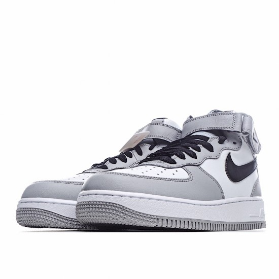 Nike Air Force 1 Mid Gray Black White 554724 092 AF1 Unisex Running Shoes 