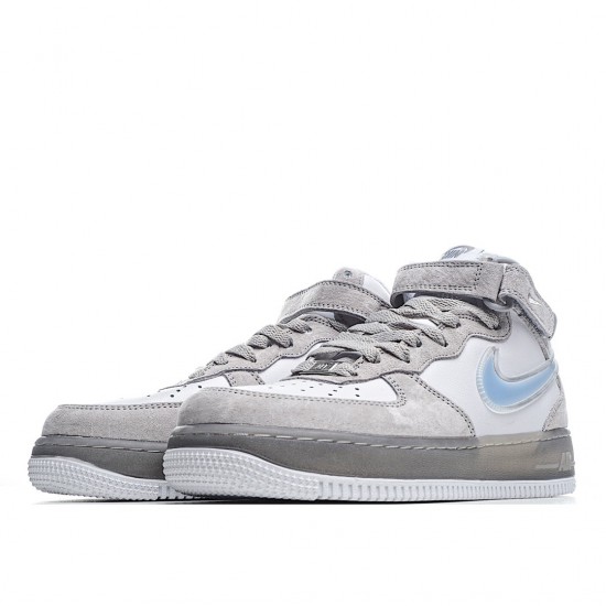 Nike Air Force 1 Mid Grey Blue White BC9925-102 Womens Casual Shoes