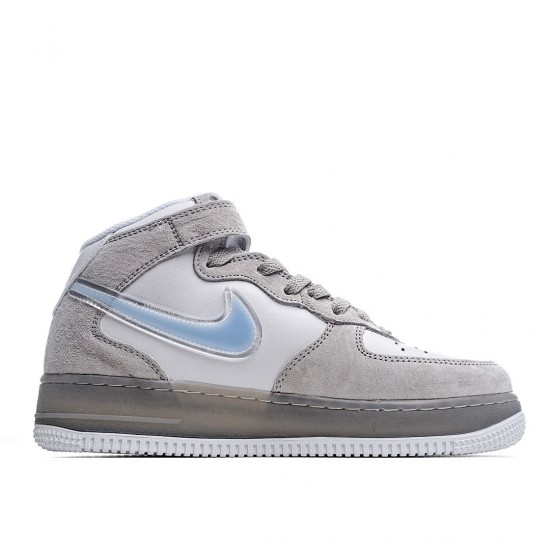 Nike Air Force 1 Mid Grey Blue White BC9925-102 Womens Casual Shoes