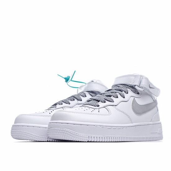 Nike Air Force 1 Mid White Gray Running Shoes 366731 606 Unisex AF1 