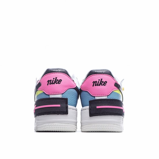 Nike WMNS Air Force 1 Shadow Blue White Black Pink Running Shoes CU8591 101 Womens 