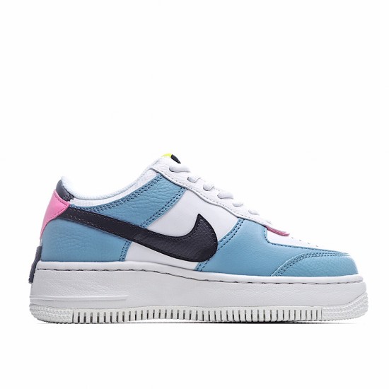 Nike WMNS Air Force 1 Shadow Blue White Black Pink Running Shoes CU8591 101 Womens 