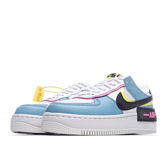 Nike WMNS Air Force 1 Shadow Blue White Black Pink Running Shoes CU8591 101 Womens 