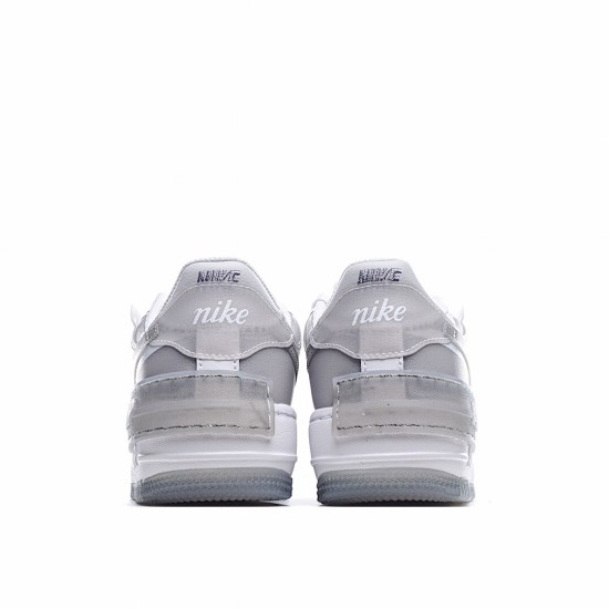 Nike WMNS Air Force 1 Shadow White Gray CK6561 100 Womens AF1 Running Shoes 