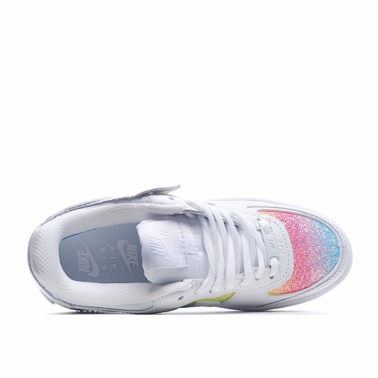 Nike WMNS Air Force 1 Shadow White Multi Running Shoes CW0367 100 Womens 