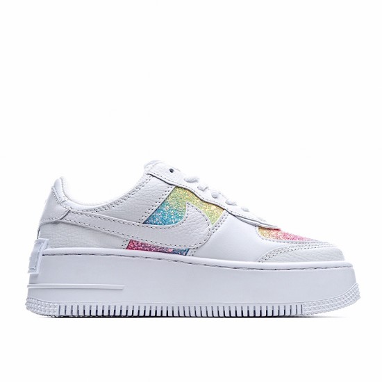 Nike WMNS Air Force 1 Shadow White Multi Running Shoes CW0367 100 Womens 