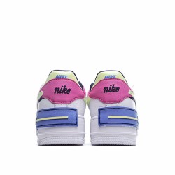 Nike WMNS Air Force 1 Shadow Womens CJ1641 100 Blue Yellow White Running Shoes 