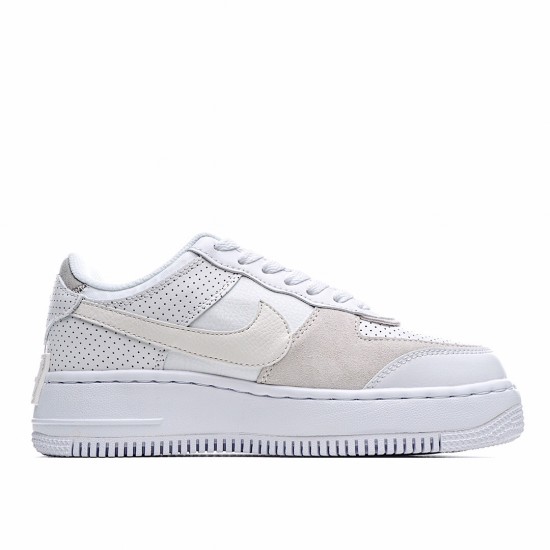 Nike WMNS Air Force 1 Shadow Womens CZ8017 100 White Beige Running Shoes 