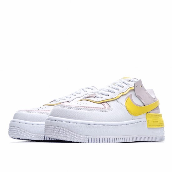 Nike WMNS Air Force 1 Shadow Yellow White Pink Running Shoes CJ1641 102 AF1 Womens 