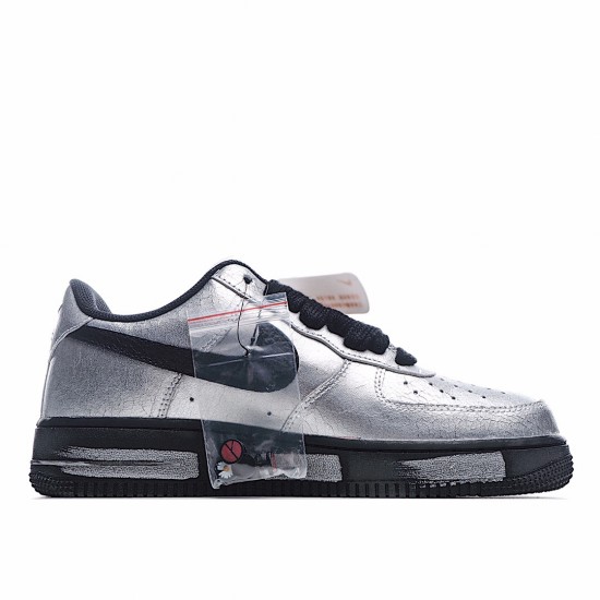 Peaceminusone x Nike Air Force 1 Unisex AQ3692 100 Black Silver Running Shoes 
