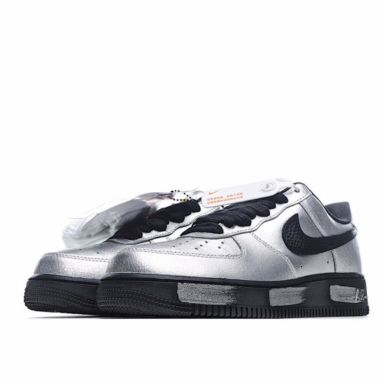 Peaceminusone x Nike Air Force 1 Unisex AQ3692 100 Black Silver Running Shoes 