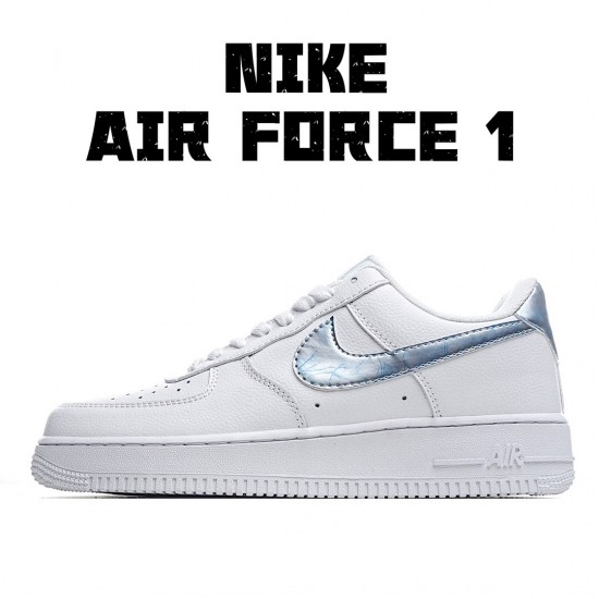 Nike Air Force 1 07 Low Trainers in White Blue 314219-131 Unisex Casual Shoes