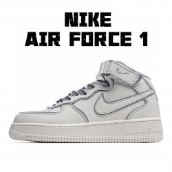Nike Air Force 1 07 Mid Beige Grey AQ1218-118 Unisex Casual Shoes