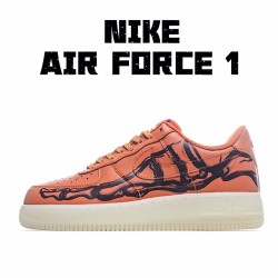 Nike Air Force 1 07 Skeleton QS Orange Running Shoes CU8067 800 AF1 Unisex 