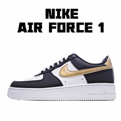 Nike Air Force 1 Low Black White Metallic Gold CZ9189 001 Mens Running Shoes