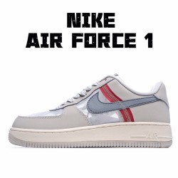 Nike Air Force 1 Low Gray Beige Red AN3355 061 AF1 Mens Running Shoes 