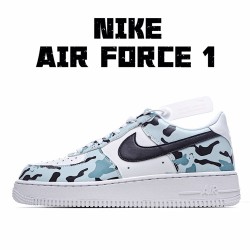 Nike Air Force 1 Low Mens 315122 BYC Blue Black Running Shoes 