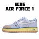 Nike Air Force 1 Low Mens CV3039 102 Silver Gray Yellow Running Shoes 