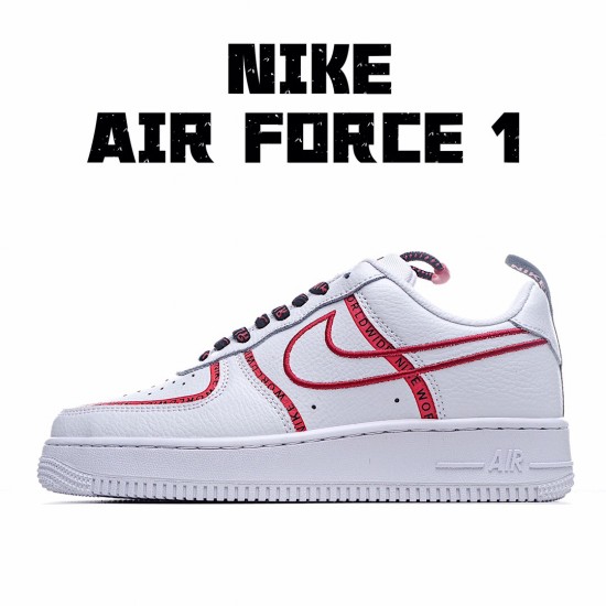 Nike Air Force 1 Low Unisex CK7215 100 Red White Running Shoes 