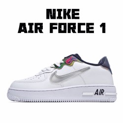 Nike Air Force 1 Low Unisex CN9838 100 White Silver Black Running Shoes 