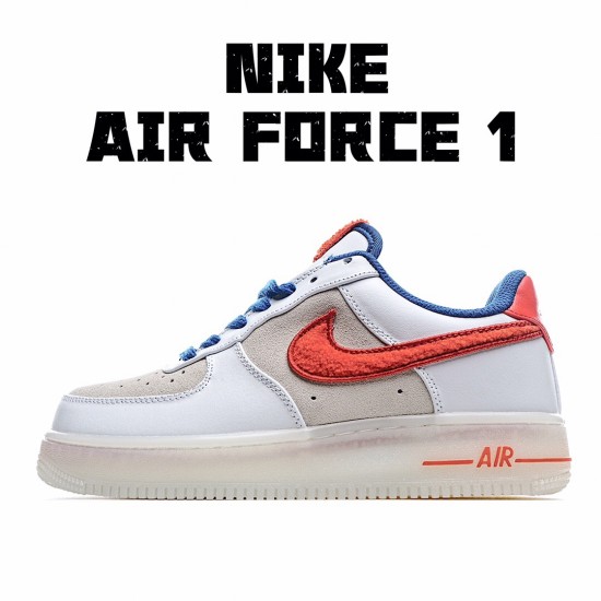 Nike Air Force 1 Low White Blue Red Running Shoes 318988 110 AF1 Unisex 