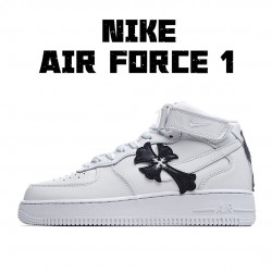 Nike Air Force 1 Mid White Black 315123-111 Unisex DIY Casual Shoes