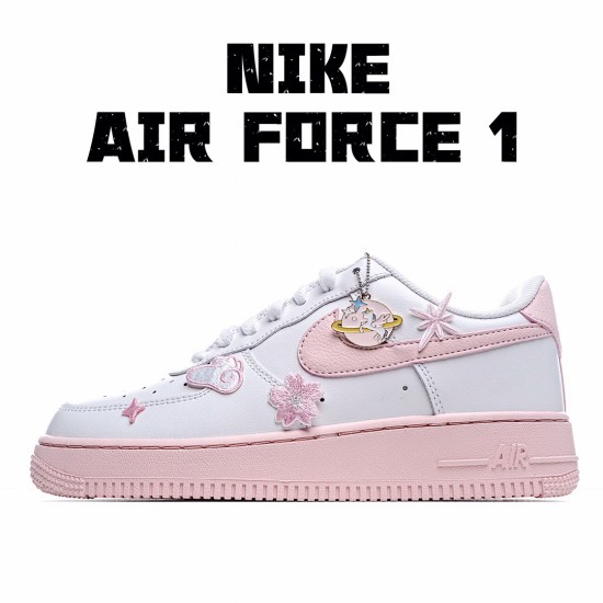 Nike Air Force 1 Pink Foam White Pink Running Shoes CV7663 100 Womens 