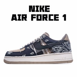 Nike Air Force 1 x Travis Scott TS Blue Brown AA1117 508 Unisex Casual Shoes