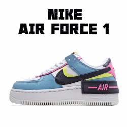 Nike WMNS Air Force 1 Shadow Blue White Black Pink Running Shoes CU8591 101 Womens 