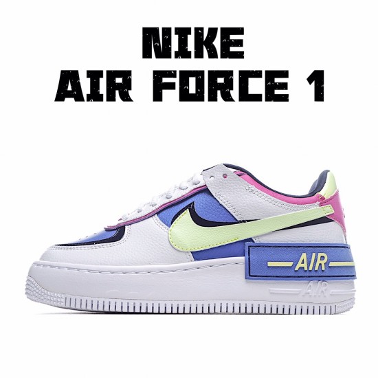 Nike WMNS Air Force 1 Shadow Womens CJ1641 100 Blue Yellow White Running Shoes 