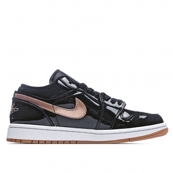 Air Jordan 1 Low Black Gold Casual Shoes 554723 032 Unisex AJ1 jordan 