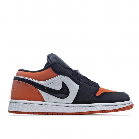 Air Jordan 1 Low Black White Orange Casual Shoes AJ1 553558 128 Unisex Jordan 