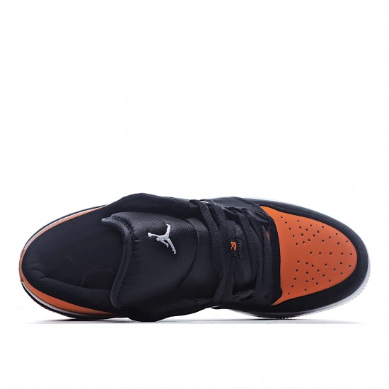 Air Jordan 1 Low Black White Orange Casual Shoes AJ1 553558 128 Unisex Jordan 