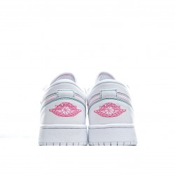 Air Jordan 1 Low GS Pink Casual Shoes AJ1 554723 101 Womens Jordan 