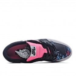 Air Jordan 1 Low Pink Black Jordan CW0418 006 AJ1 Unisex Casual Shoes 