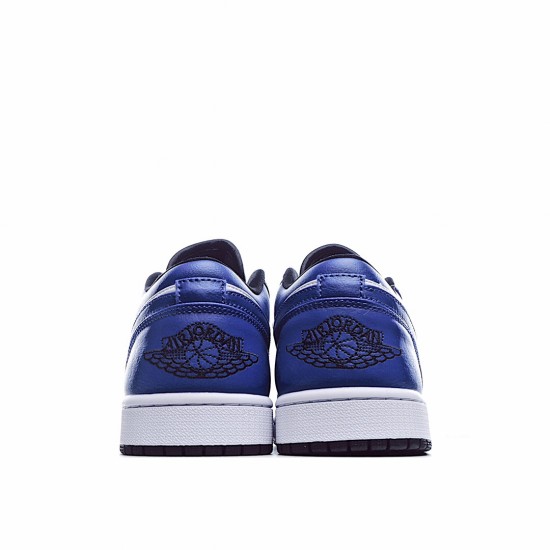 Air Jordan 1 Low White Blue Basektball Shoes 553558 124  Unisex AJ1 Jordan 