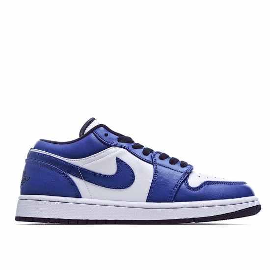 Air Jordan 1 Low White Blue Basektball Shoes 553558 124  Unisex AJ1 Jordan 