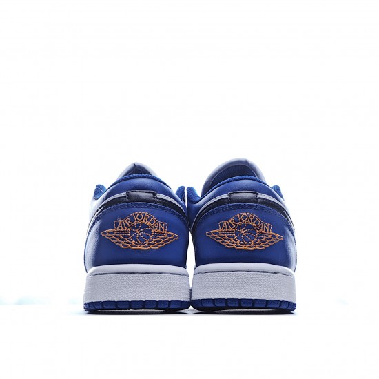 Air Jordan 1 Low White Blue Casual Shoes 553558 401 AJ1 Unisex Jordan 
